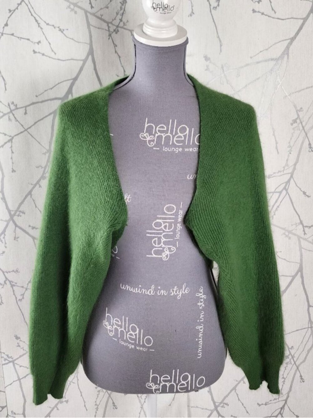 Beulah Green Raccon Wool Blend Knit Cropped Shrug Cardigan